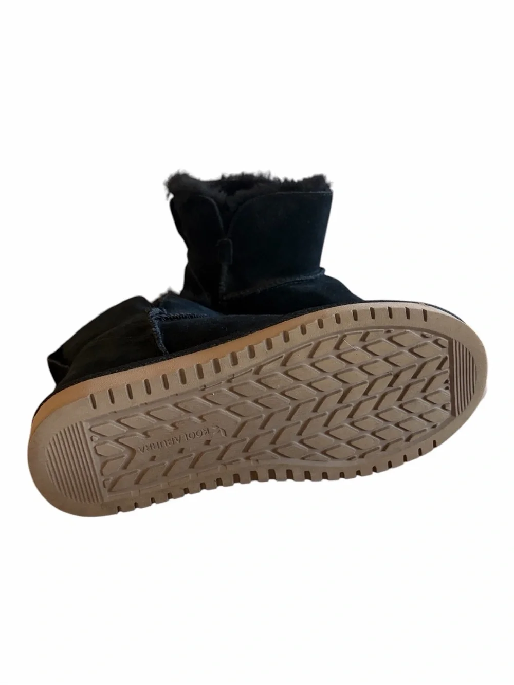 UGG Koolabura Mini Black Suede Shearling Lined Boots.